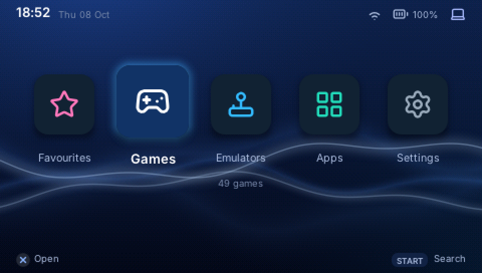 The launcher's home screen